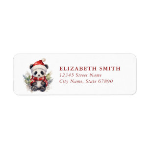 Panda Christmas Return Address Labels