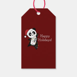 Panda Christmas Snow Winter Animals Pandas Gift Ta Tags