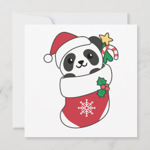 Panda Christmas Snow Winter Animals Pandas Holiday Card