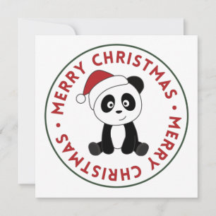 Panda Christmas Snow Winter Animals Pandas Invitat Invitation