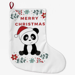 Panda Christmas Snow Winter Animals Pandas Large C Stocking