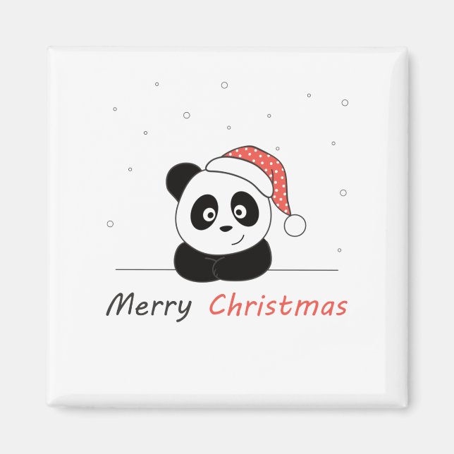 Panda Christmas Snow Winter Animals Pandas Magnet (Front)