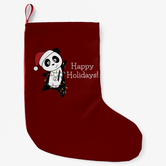 Panda Christmas Snow Winter Animals Pandas Small C Stocking (Front)