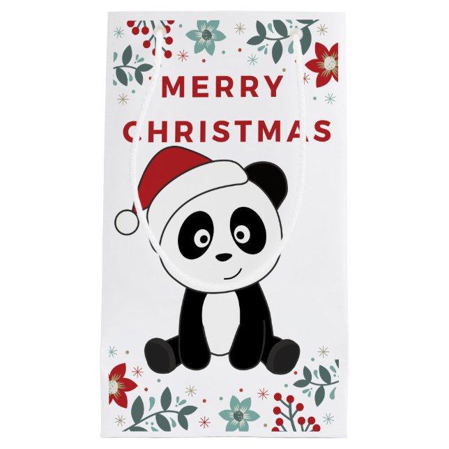 Panda Christmas Snow Winter Animals Pandas Small G Gift Bag (Front)