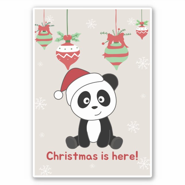Panda Christmas Snow Winter Animals Pandas Sticker (Front)