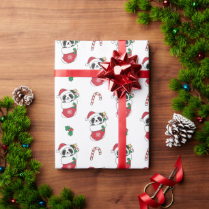 Panda Christmas Snow Winter Animals Pandas Wrapping Paper
