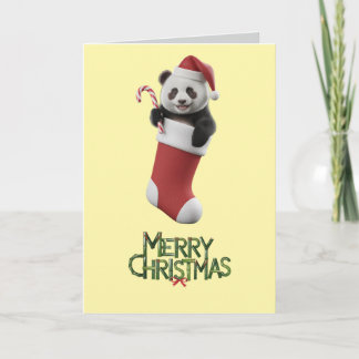 Panda Christmas Stocking Card