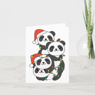 Panda Christmas Tree Christmas Animals Pandas Holi Holiday Card