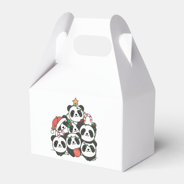 Panda Christmas Tree Funny Animal Christmas Favour Box (Front Side)