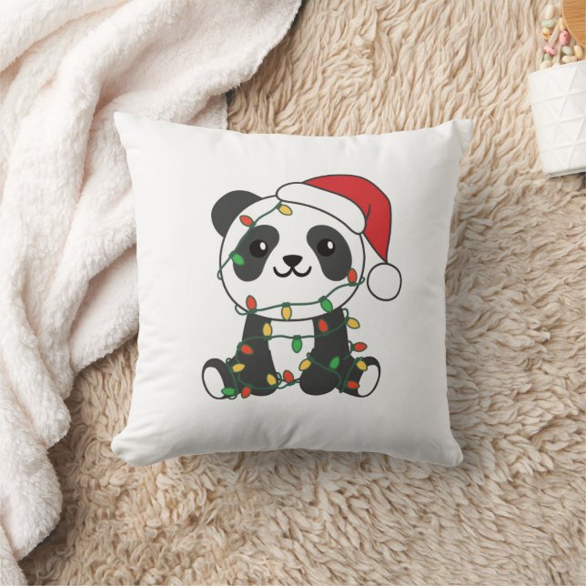 Panda Christmas Winter Animals Pandas Cushion (Blanket)
