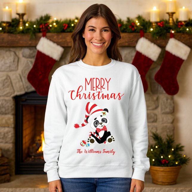 Panda Claus Family Christmas  Sweatshirt (Creator Uploaded)