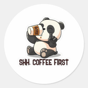 Panda Coffee First Sticker