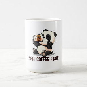 Panda Coffee First Sticker Mug