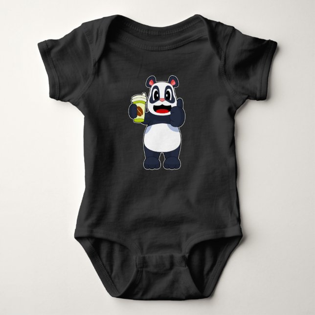 Panda Coffee to go Baby Bodysuit (Front)