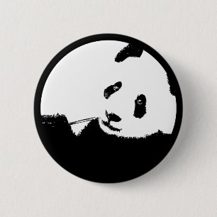 panda. colour customisable circle. 6 cm round badge