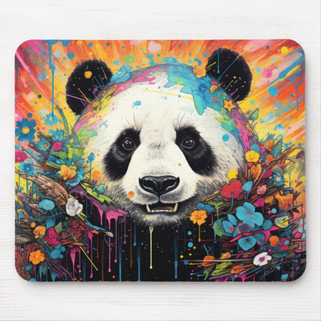 Panda Colourful Animal Enchanting  Mouse Pad (Front)