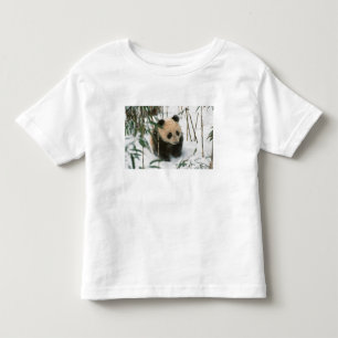 Panda cub on snow, Wolong, Sichuan, China Toddler T-Shirt