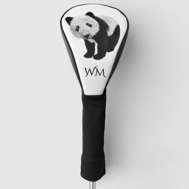Panda Cub Personal Initials Golf Head Cover (Front)