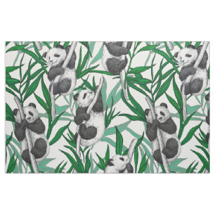 Panda cubs on fabric