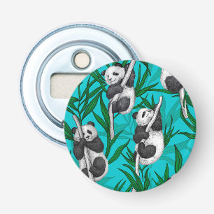 Panda cubs on turquoise bottle opener