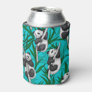 Panda cubs on turquoise can cooler