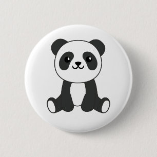 Panda Cute Animals Kids Baby Bear Pandas Button
