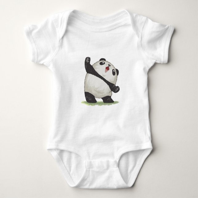 Panda Cute Design Baby Jersey Bodysuit (Front)