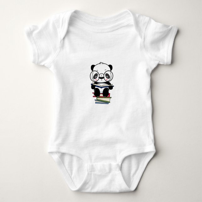 Panda Cute Design Baby Jersey Bodysuit (Front)