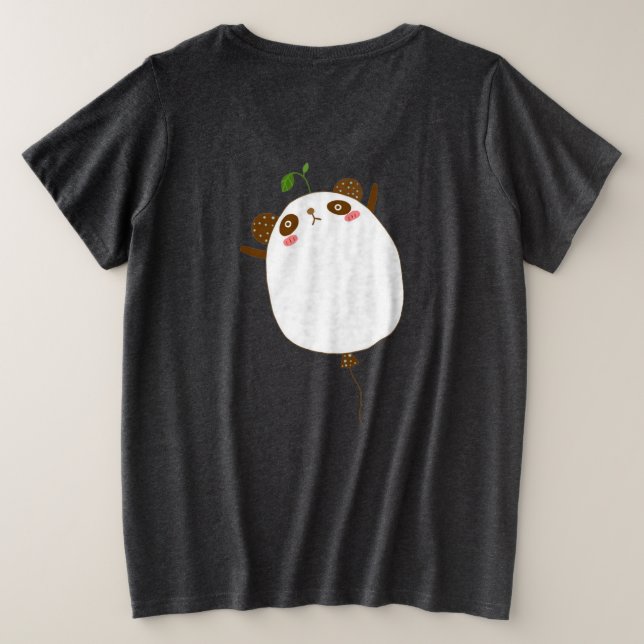 Panda Cute Design Plus Size T-Shirt (Design Back)