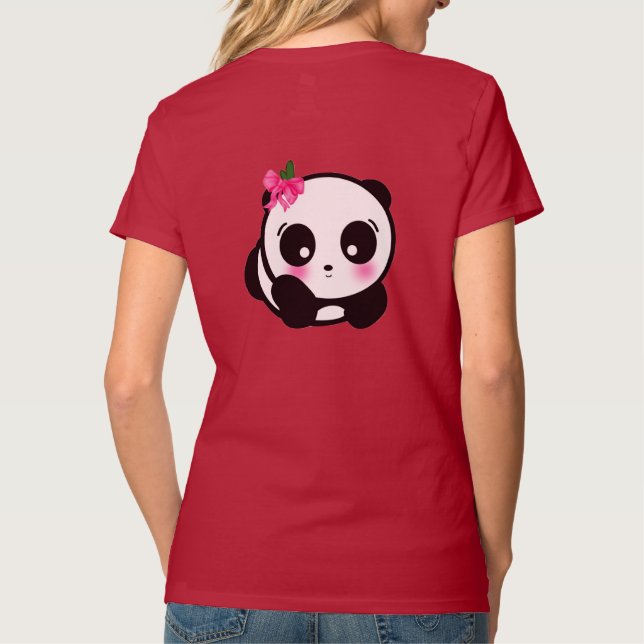 Panda Cute Design T-Shirt (Back)