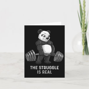 Panda Deadlift Powerlifter Funny Bodybuilding Card