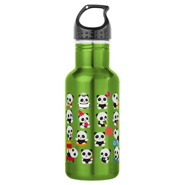 Panda Design Stainless Steel Water Bottle (Front)
