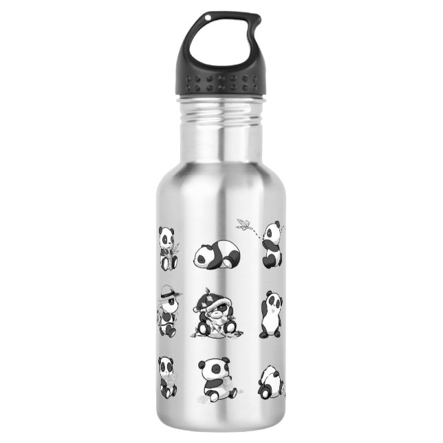 Panda Design Stainless Steel Water Bottle (Front)