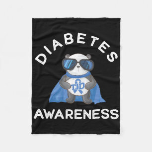Panda Diabetic Type 1 Diabetes Awareness Support K Fleece Blanket