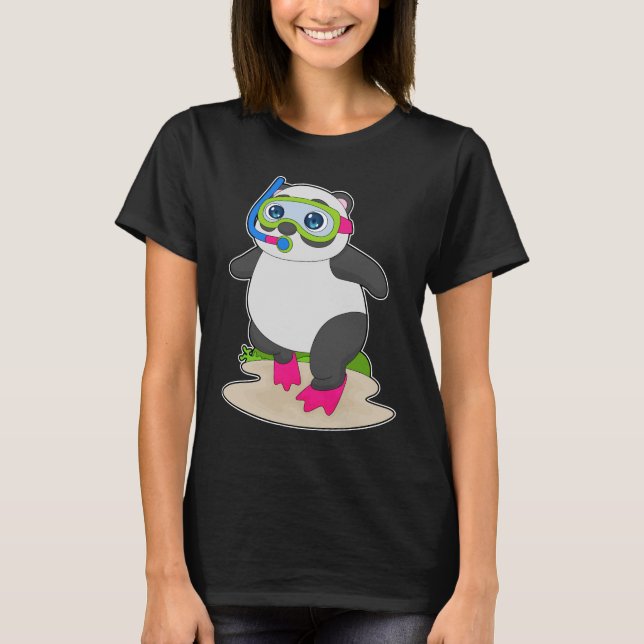 Panda Diver Snorkel Diving T-Shirt (Front)