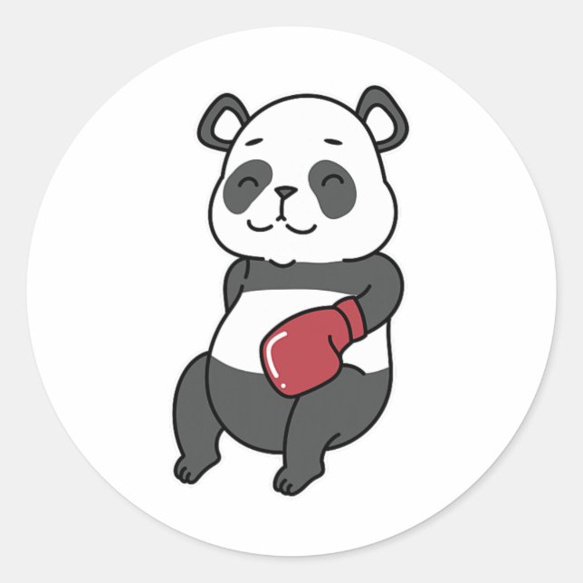 Panda Does Boxing  Classic Round Sticker (Front)