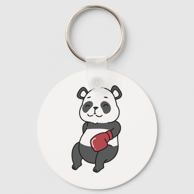 Panda Does Boxing  Key Ring (Front)