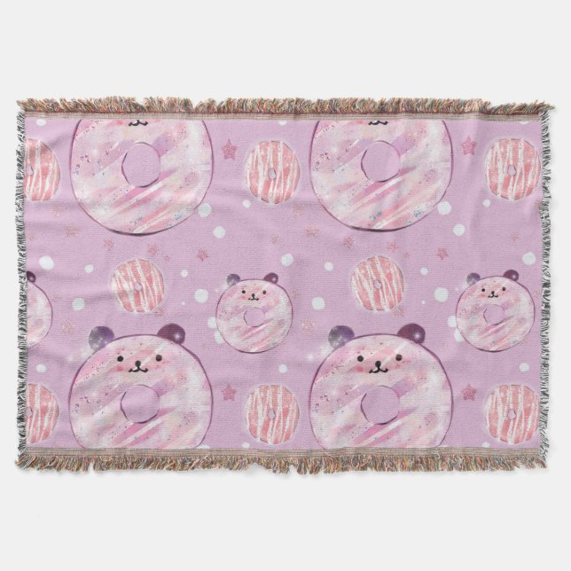 Panda Doughnut Throw Blanket (Front)