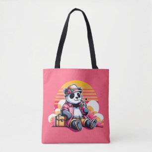 Panda Drinking Juice Elegant  Tote Bag