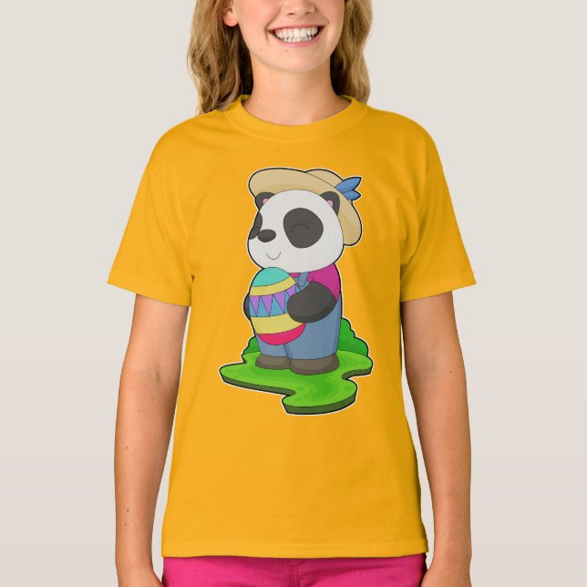 Panda Easter Farmer T-Shirt (Front)