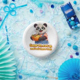 Panda eat up fun birthday party plates