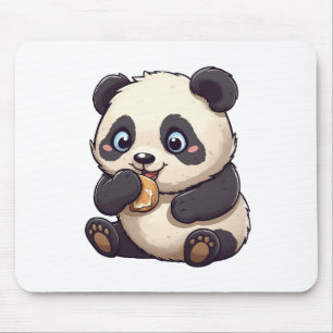 Panda eating a cookie mouse pad