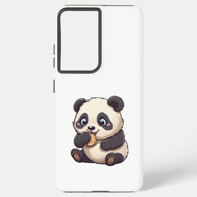Panda eating a cookie samsung galaxy s21 ultra case (Back)