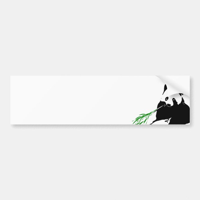 Panda eating Bamboo Bumper Sticker (Front)