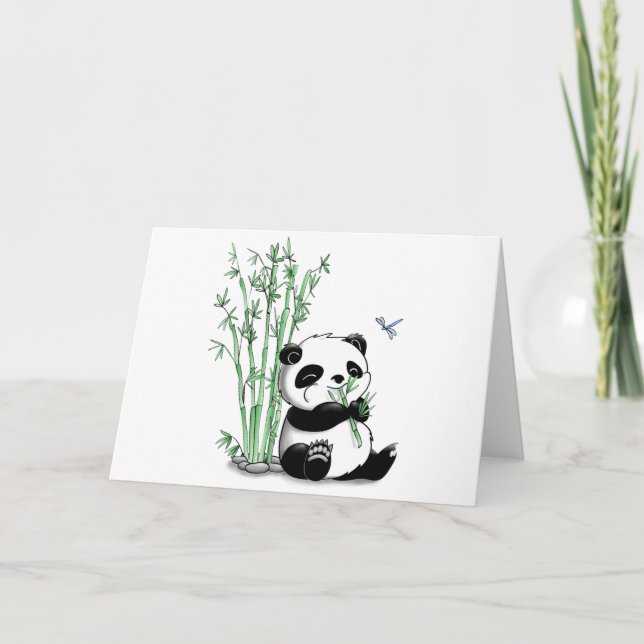 Panda Eating Bamboo Card (Front)