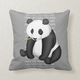 Panda Eating Bamboo Cushion