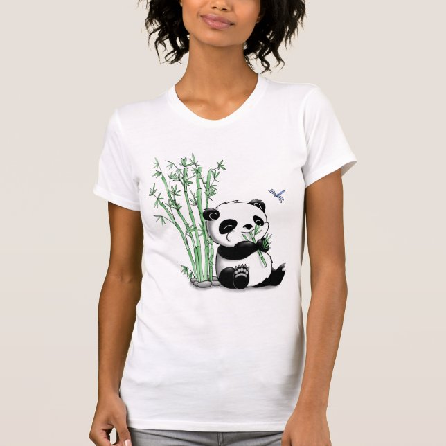 Panda Eating Bamboo T-Shirt (Front)