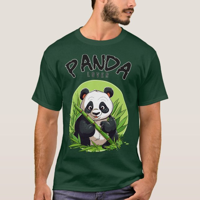 Panda eating bamboo T-Shirt (Front)