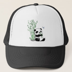 Panda Eating Bamboo Trucker Hat