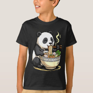 Panda Eating Funny Ramen Noodles T-Shirt